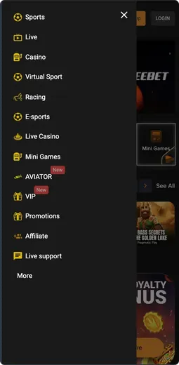 Freshbets  menu